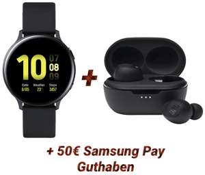 Samsung Galaxy Watch Active2 Aluminium 44mm + JBL Tune 115 TWS In-ear Kopfhörer + 50€ Samsung Pay Guthaben für 167€ inkl. Versandkosten