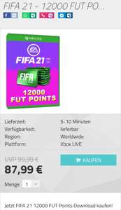 12.000 Fifa Points für Fifa 21 (Xbox)