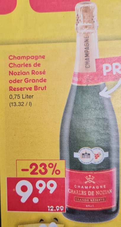 Champagne Charles de Nozian Rosé oder Grande Reserve Brut 0,75 l ab 20.05 Netto MD