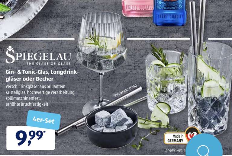 Spiegelau Gin-Tonic Glas / Longdrinkgläser- oder Becher je 4er Set für 9,99€ (ab 4.6.)