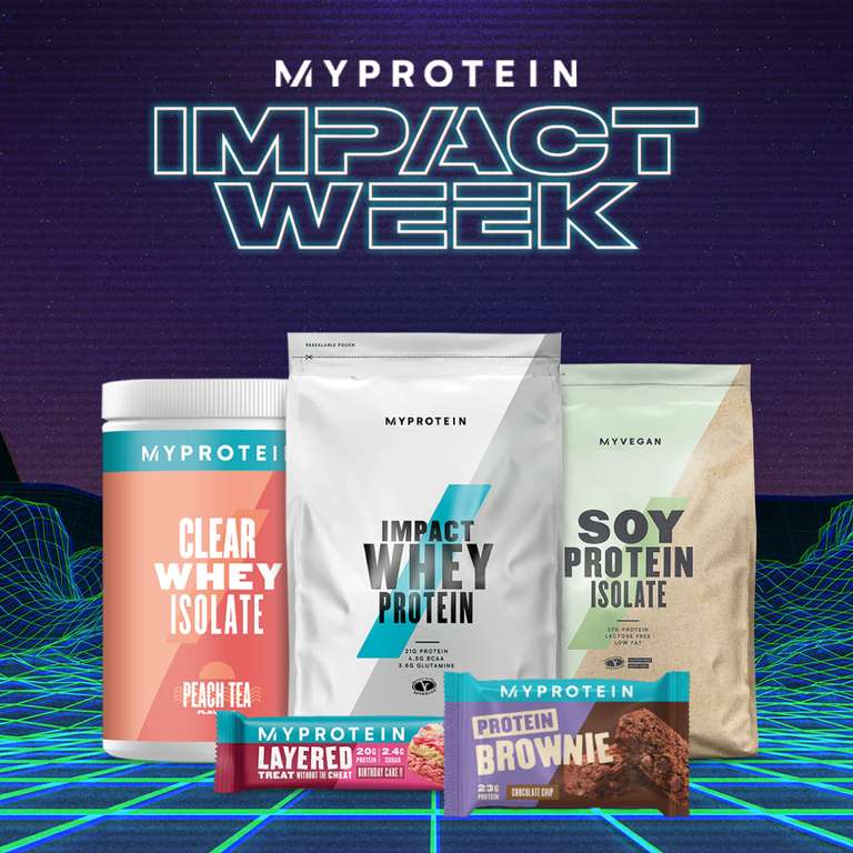 Myprotein Impact Week: wechselnde Tagesangebote, z.B. 47% auf alles + Gratisversand ab 20€ (Montag)