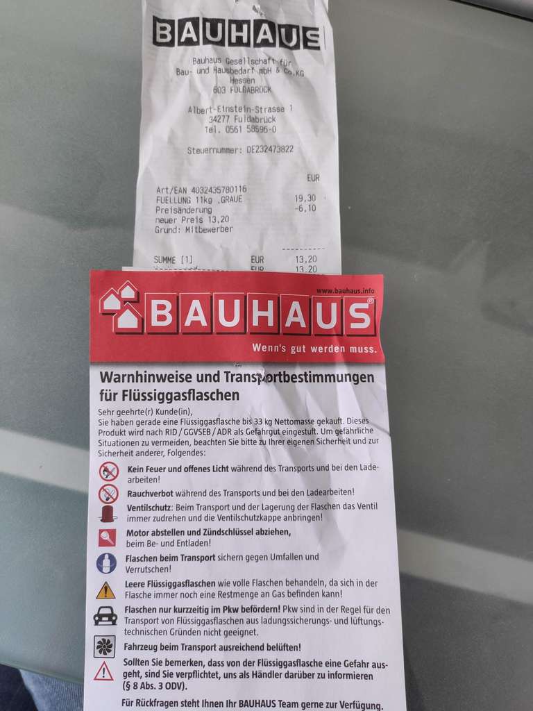 Propangas 11 kg "Füllung" Eigentumsflasche Grau Bauhaus Tiefpreisgarantie