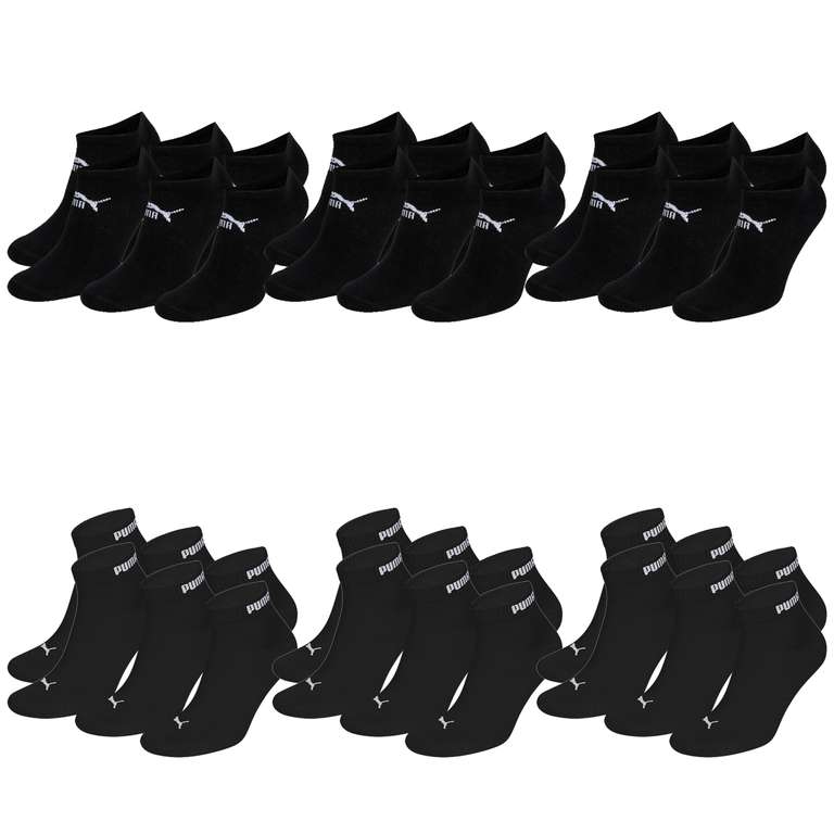 18 Paar Socken: 9 Paar Puma Quarter Clyde Sport + 9 Paar Puma Sneaker Clyde Socken (1,67€ pro Paar)