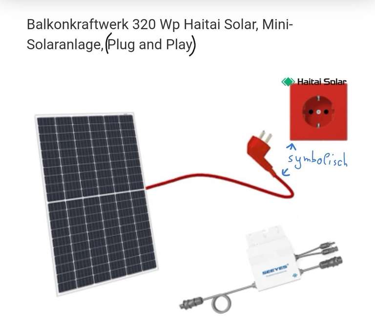 [Alpha Solar] 300W Balkonkraftwerk - 320W Modul von Haitai Solar und Envertech EVT300 Wechselrichter