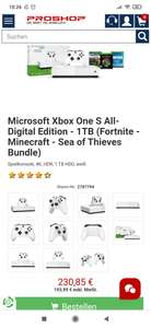 Microsoft Xbox One S 1TB All Digital Edition Minecraft + Sea of Thieves + Fortnite: Battle Royale