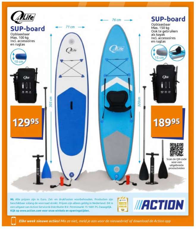 Q4Life SUP Board (305cm/100kg oder 320cm/150kg) ab 99,-€ [Europa]
