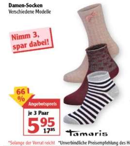 [Globus Supermarkt] 3 Paar Tamaris Damen-Socken für insgesamt 5,95 Euro (entspricht ca. 2€/Paar)