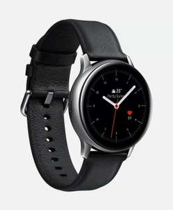 Samsung Galaxy Watch Active 2 - 44mm - Stainless Steel (Silver-black) mit Lederarmband