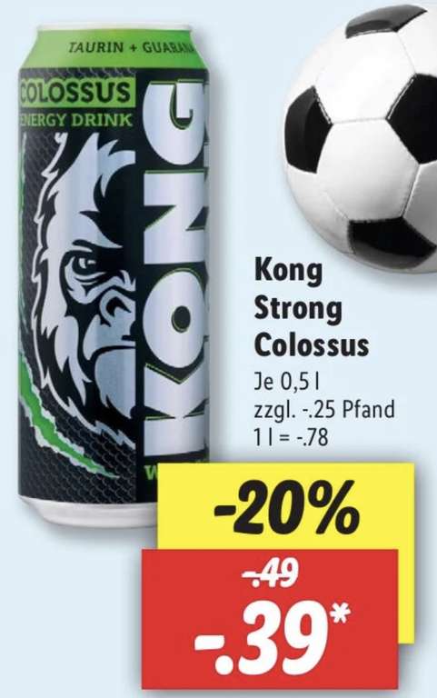 KONG STRONG Colossus 0,5 Liter Dose für 0,39€ oder 0,5 Original Pils 0,5 Liter Dose für 0,39€