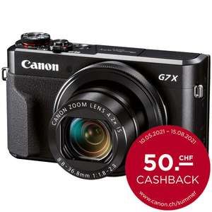 SCHWEIZ Canon Powershot G7X II mit Tasche und Speicherkarte (+ 50 CHF Cashback)