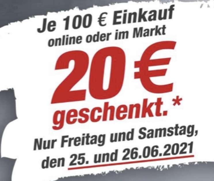 toom Gutscheintag: 20€ Gutschein je 100€ Einkauf geschenkt am 25.06. u. 26.06. (online und im Markt)