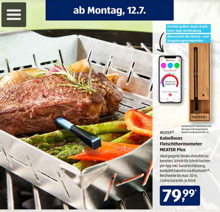 [Aldi-Süd] Meater Plus Fleischthermometer für 79,99€ ab 12.07.2021