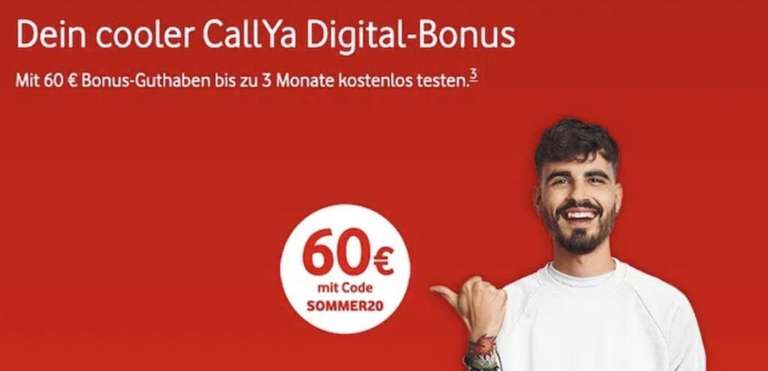 *WIEDER DA!* Vodafone Prepaid CallYa Digital 12 Wochen kostenlos (10 GB LTE Max, Allnet- & SMS-Flat, VoLTE)