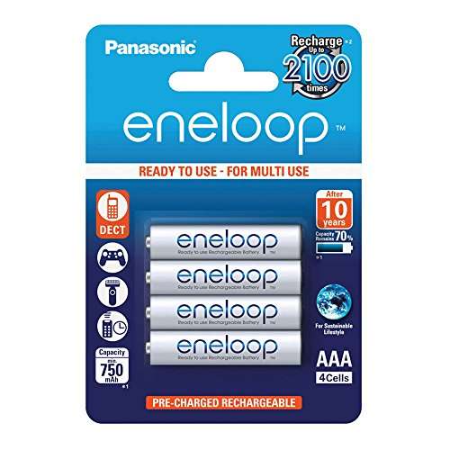 Panasonic eneloop Ni-MH Akku, AAA Micro, 4er Pack, min. 750 mAh {PRIME}
