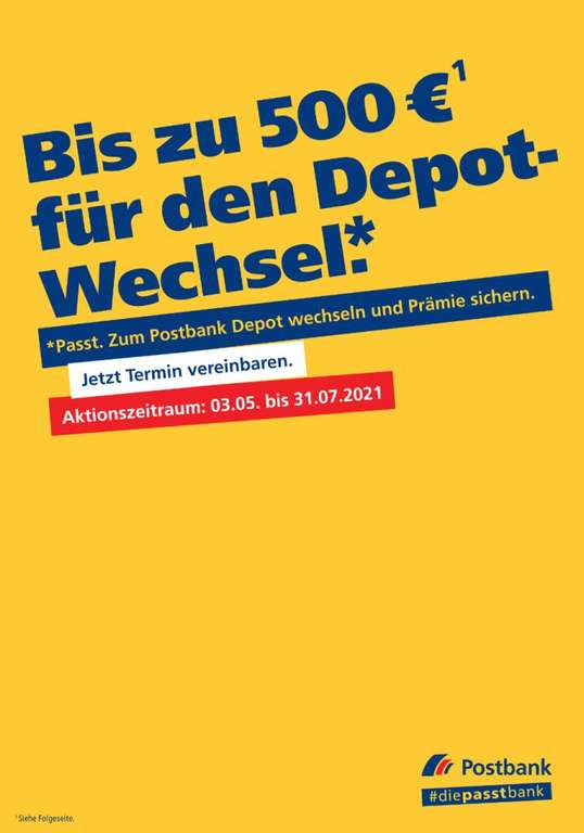 Depotwechsel ab 5k Übertrag 1-2% Prämie (max. 500 Euro Prämie) / 3 Monate Haltefrist (nur offline)