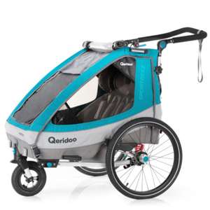 Qeridoo® Kinderfahrradanhänger Sportrex2 Petrol inklusive 10-fach babypoints