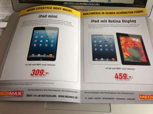 [Lokal nur im Südosten oder Region Zeitz] Medimax - iPad mini 3G & Wi-Fi für 309€ (Druckfehler?)