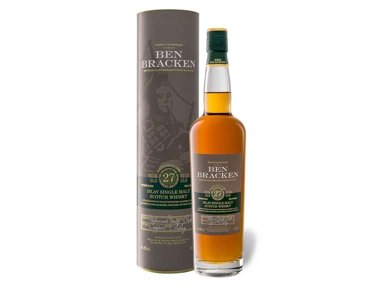 Ben Bracken Islay 27 Jahre alter Whisky 46% für 69,99 Euro