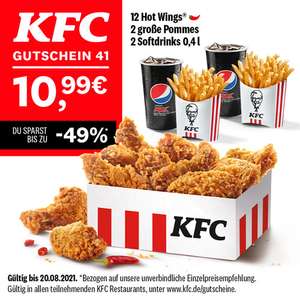 KFC Gutscheine bis zum 20.08.2021