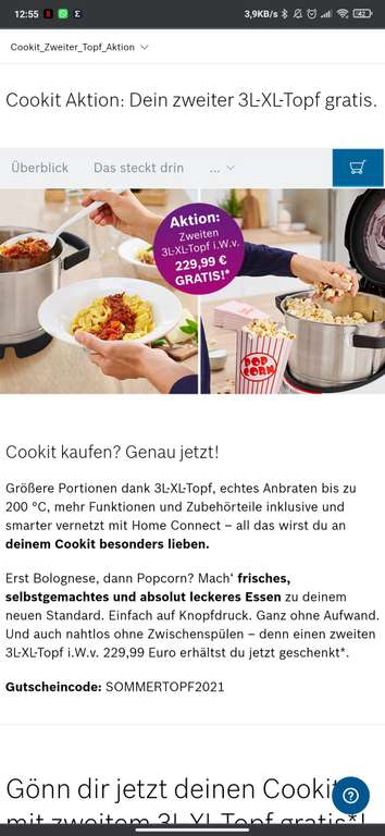 Bosch Cookit 2. Topf gratis