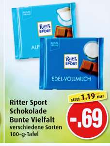 Ritter-Sport Schokolade Bunte Vielfalt bei Markant 100g nur 0,69€