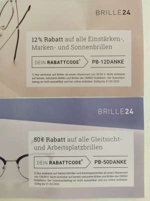 Brille24: 12% auf alle Einstärken-, Marken- und Sonnenbrillen