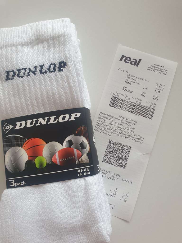 LOKAL BÖBLINGEN - 3er Pack Dunlop Tennissocken weiß