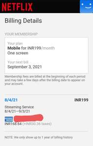 Netflix Mobile für 199 INR (indische Rupees) [VPN erforderlich]