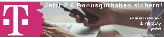 2€ Rabatt bei Telekom-Prepaid Aufladung mit Giropay
