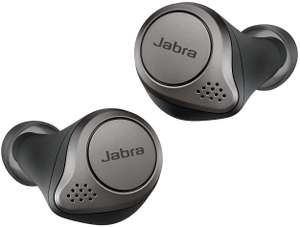 Jabra Elite 75t True Wireless ANC In-Ear-Kopfhörer (Bluetooth, 28h Akku mit Ladecase, USB-C, Quick-Charge, wasserfest IP55) Titanium Black