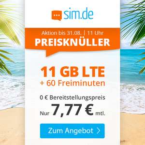 Drillisch KW34 Angebote: z.B. 3GB Handyvertrag.de für mtl. 4,99€ mit Allnet- & SMS-Flat I 11GB sim.de für mtl. 7,77€ mit 60 Freiminuten