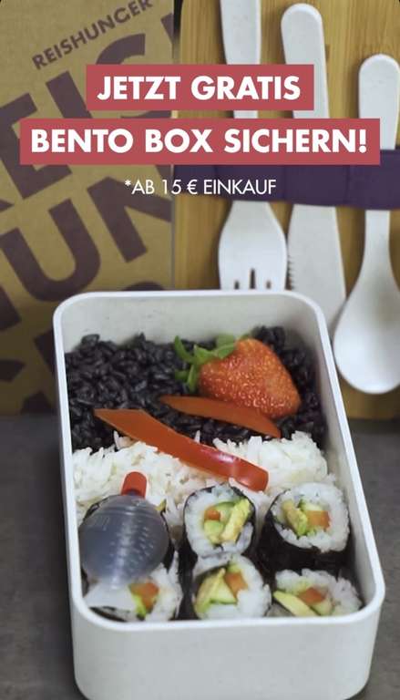 Reishunger gratis Bento Box ab 15€ MBW