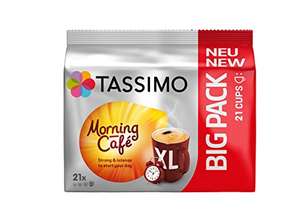 Amazon Prime Sparabo: 5 Packungen ( je2,97€)Tassimo Kapseln Morning Café mit je 21Cups, es werden gesamt 105 Kapseln geliefert