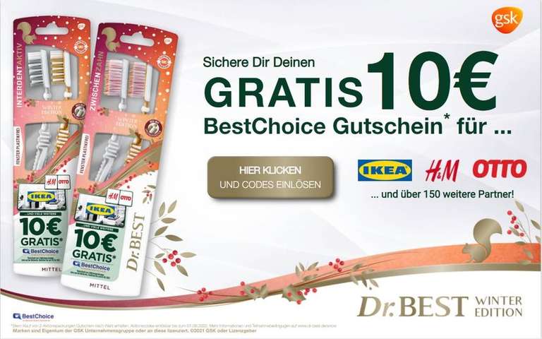 GRATIS 10€ Bestchoice Gutschein bei Kauf von 2 Dr.Best Aktionspackungen