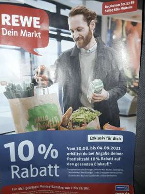 Lokal Köln Mülheim: Rewe 10% auf alles