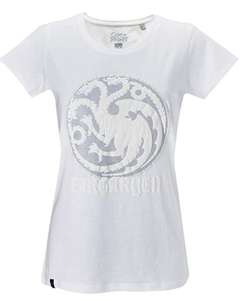 GOZOO Game of Thrones T-Shirt Damen, winds of winter- House Targaryen weiss (Gr. S - XXL)