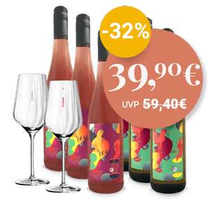 Weinhaus Andres Probierpakete: Andres Riesling feinherb 2020 & Rosé 2020 (Je 3 Flaschen oder 6 Flasche einer Sorte) + zwei Weingläser