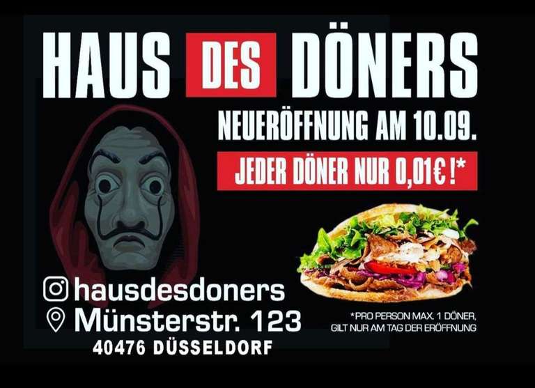 [Düsseldorf] Eröffnungsangebot Döner für nur 0.01€