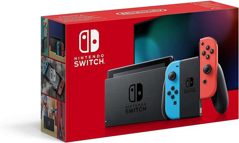 Nintendo Switch V2 Konsole mit Joy-Con neon-rot/neon-blau oder grau (Amazon.fr)