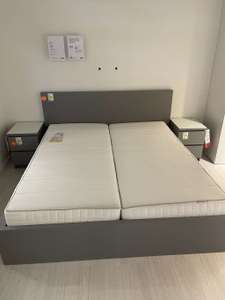 IKEA HANAU- Malm Bett Grau 180x200 mit Lattenrost und Matratzen zum Hammer Preis