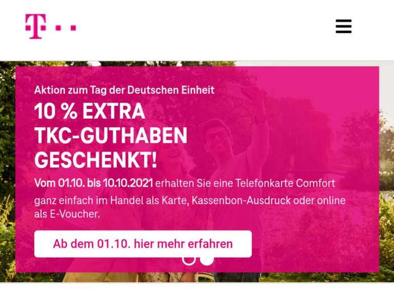 TKC Telekom Telefonkarte Comfort mit 10% Extra Guthaben