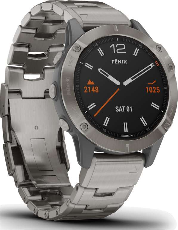 Garmin Fenix 6 Sapphire Titanium Smartwatch (1.3" Display, GPS, NFC, ANT+, BT)