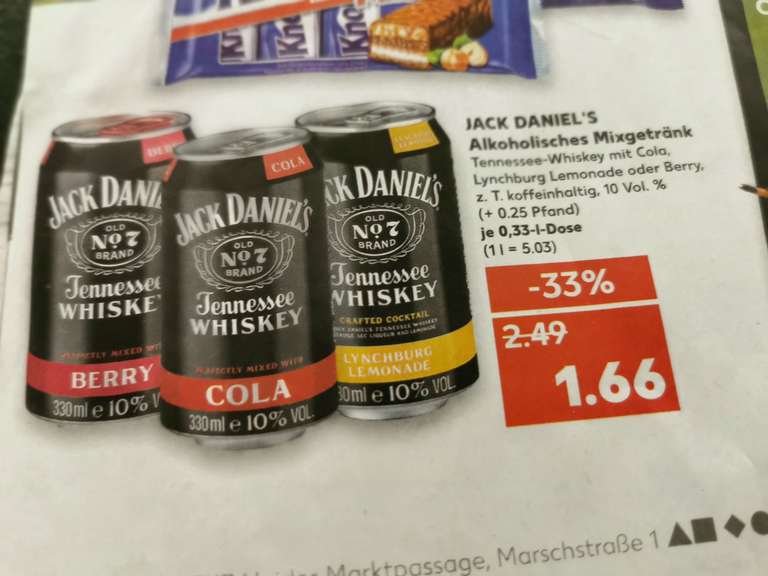 [Kaufland] Jack Daniel's Cola, Lynchburg Lemonade oder Berry