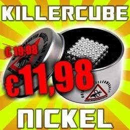 Killercube Magnet, Nickel für €11,98 (statt €19,98) @ magnetportal.de