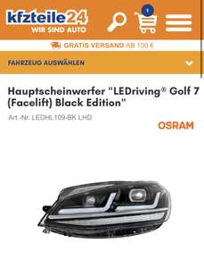 Hauptscheinwerfer "LEDriving Golf 7 (Facelift) Black Edition"