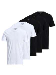 Jack & Jones 5er-Pack BIO-Baumwoll Basic T-Shirt nur S & XXL
