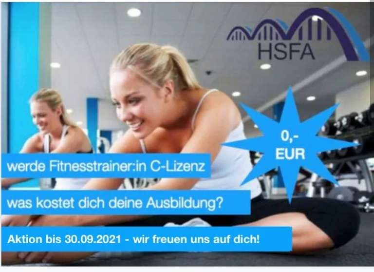 Fitnesstrainer C-Lizenz kostenlos bei HSFA Hamburg (Onlinekurs)