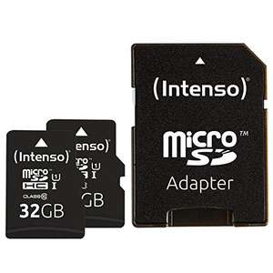 2er Pack Intenso Premium R45 microSDHC 32GB, UHS-I U1, Class 10 inkl. SD-Adapter [Prime]