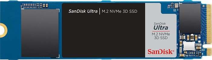 SANDISK Ultra 3D M.2 1TB SSD (PCIe 3.0 x4, R2400, W1950, 3D-NAND TLC, 5 Jahre Garantie, kein DRAM Cache)