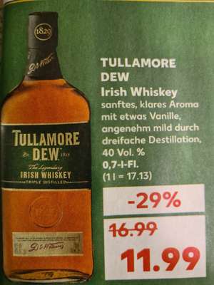[Kaufland Filialen] Tullamore Dew Irish Whiskey für 11,99€